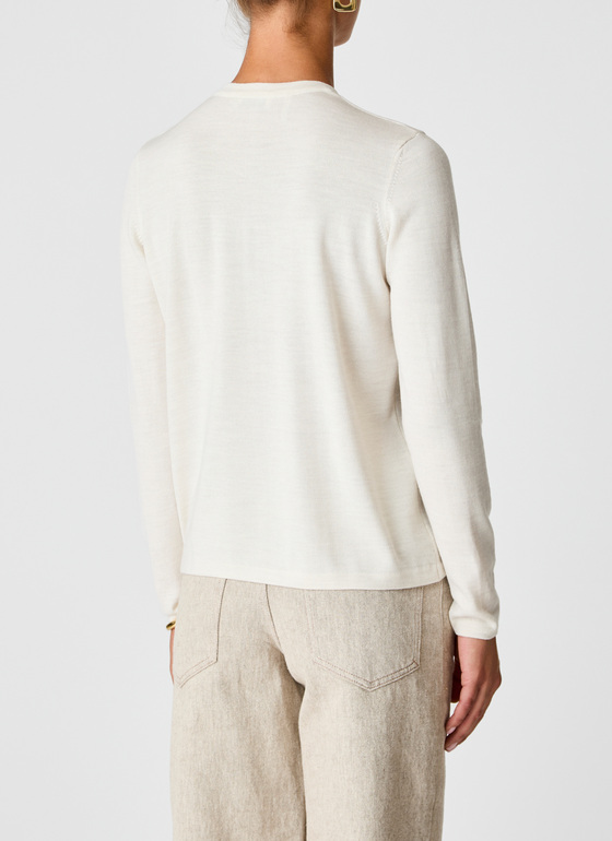 Cardigan  1/1 Arm Off White Frontansicht