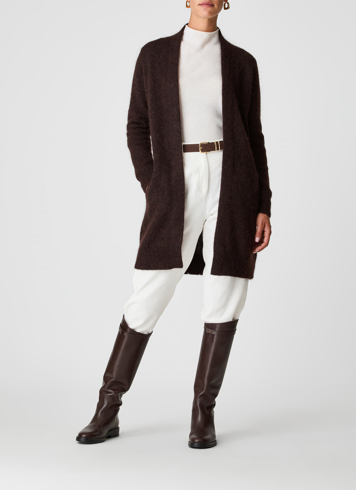 Strickjacke lang, Dark Espresso Detailansicht 2