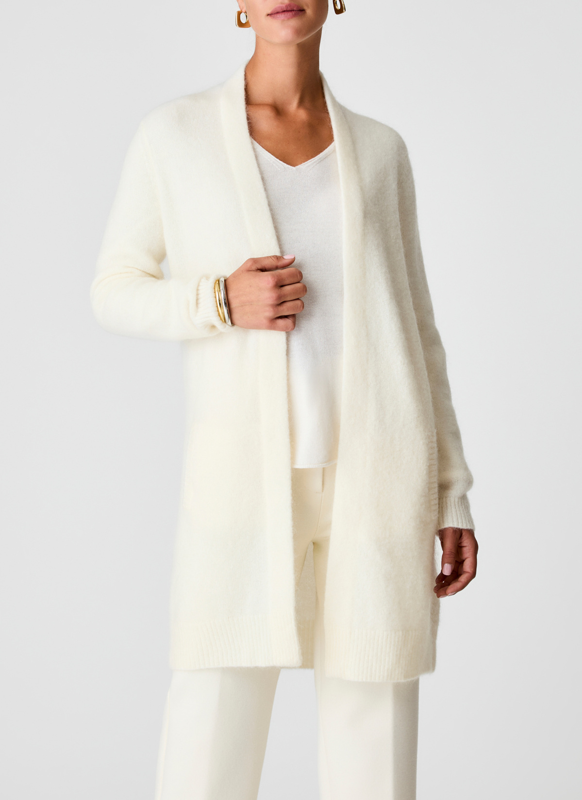 Strickjacke lang, New White Detailansicht 1