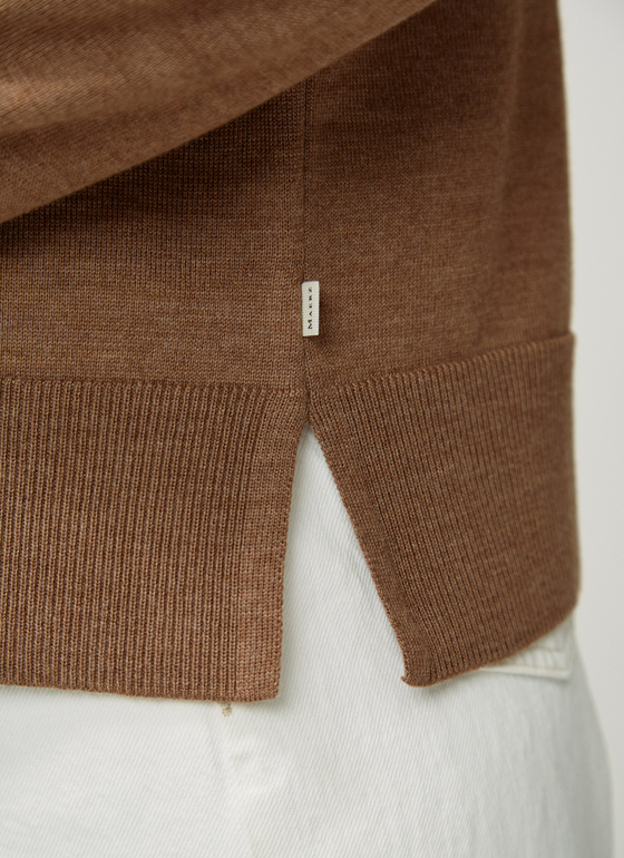 Strick Cardigan 1/1 Arm Salty Caramel Frontansicht