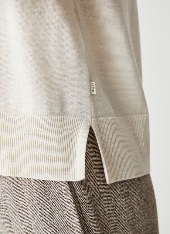 Strick Cardigan 1/1 Arm Off White Frontansicht