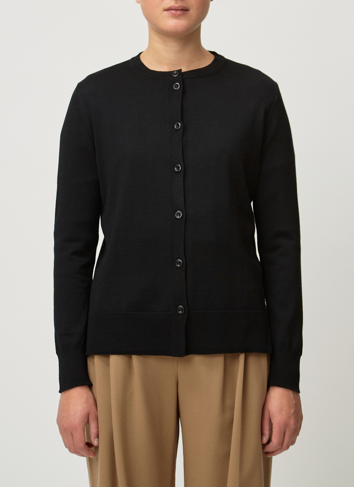 Strick Cardigan 1/1 Arm, Black Detailansicht 1