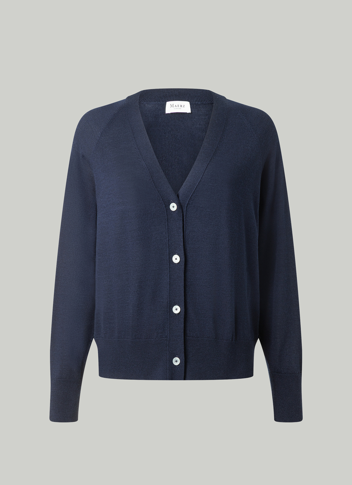 Strick Cardigan 1/1 Arm, Dark Denim