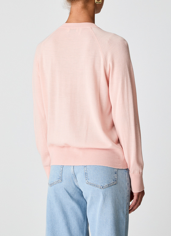 Strick Cardigan 1/1 Arm Pastel Peach Frontansicht