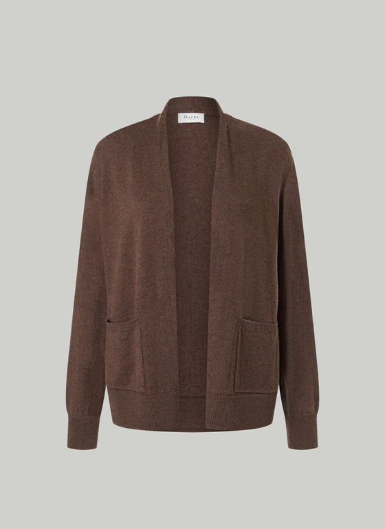 Strickjacke 1/1 Arm Dark Coffee Frontansicht