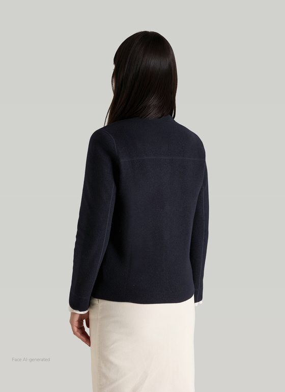 Strick Blazer Navy Frontansicht