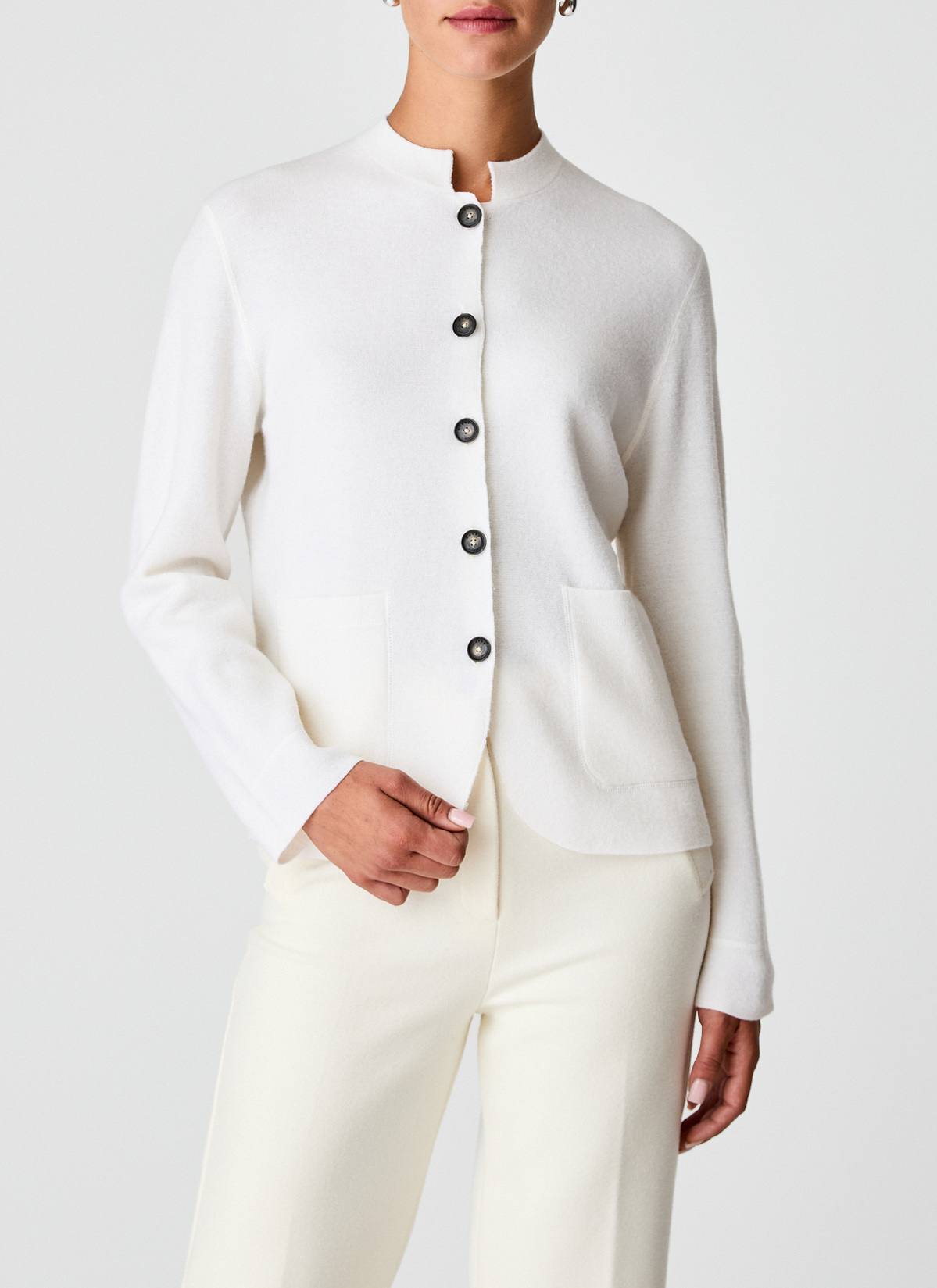 Strick Blazer, New White Detailansicht 1