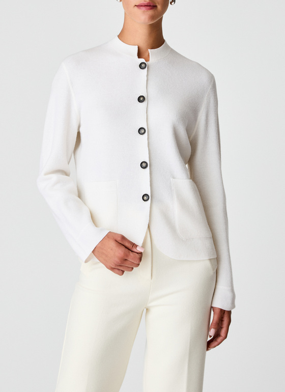Strick Blazer New White Frontansicht