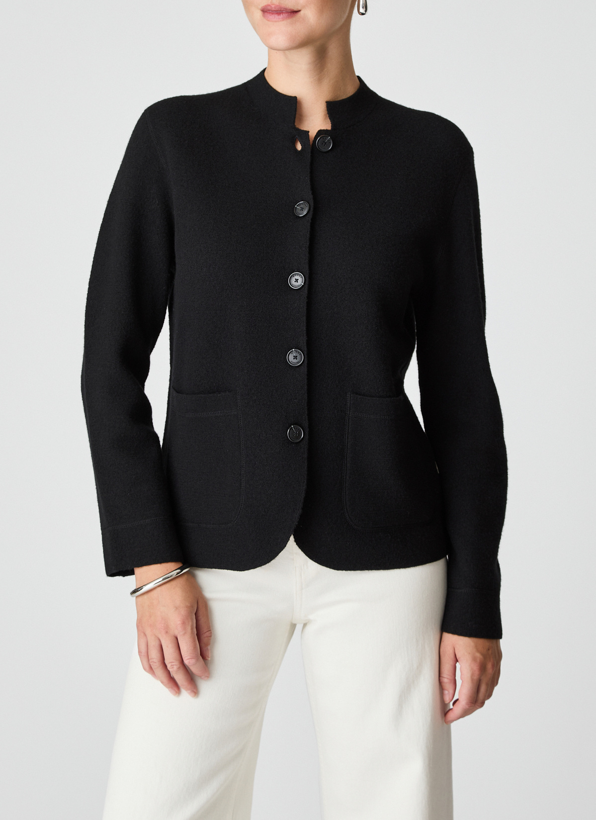 Strick Blazer, Black Detailansicht 1