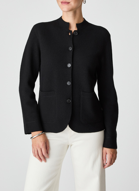 Strick Blazer Black Frontansicht