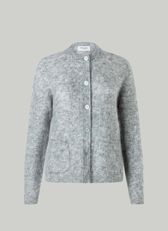 Strickjacke Knopf 1/1 Arm Autumn Mist Frontansicht