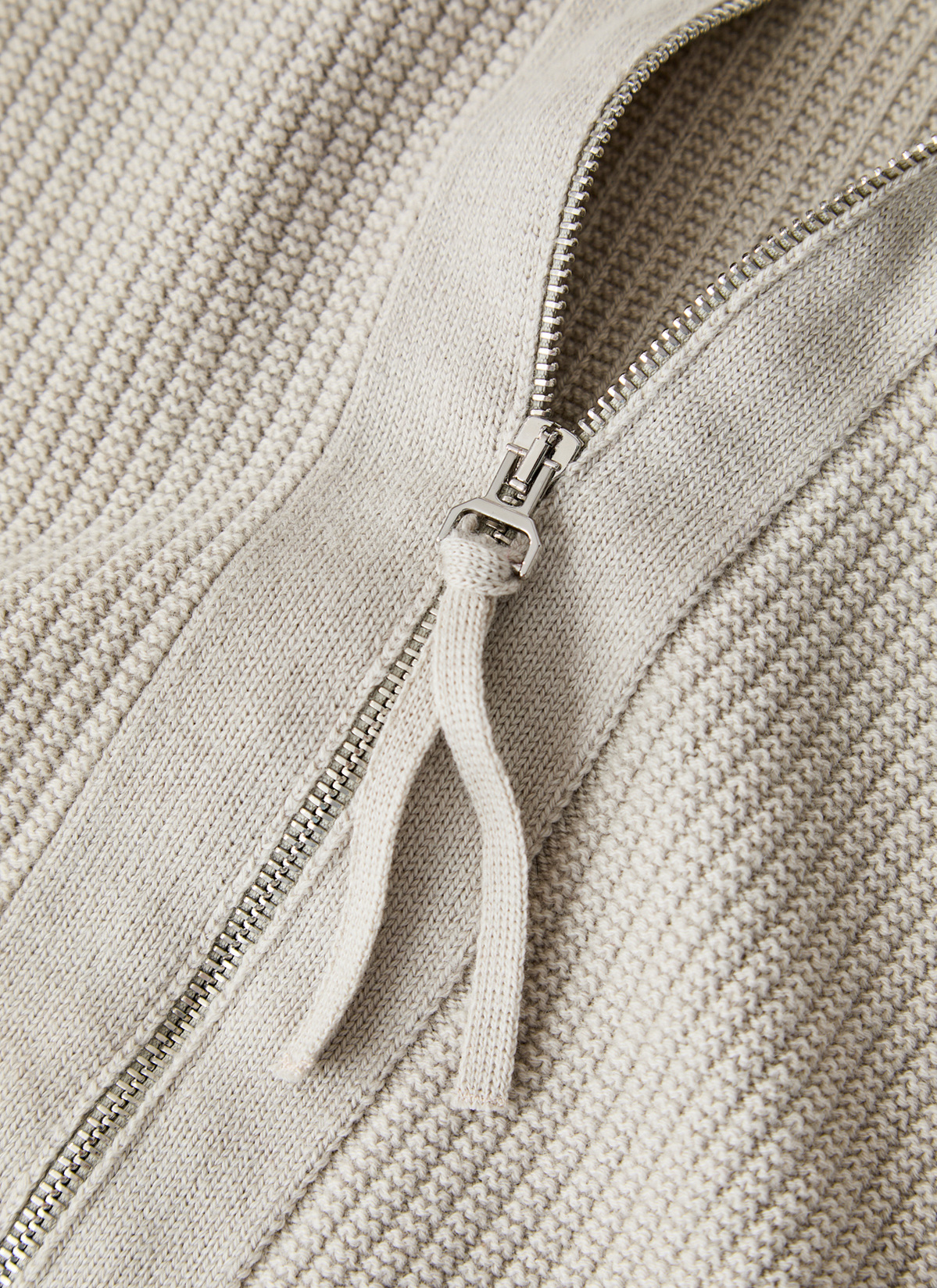 Strickjacke Zip 1/1 Arm, Pearl 