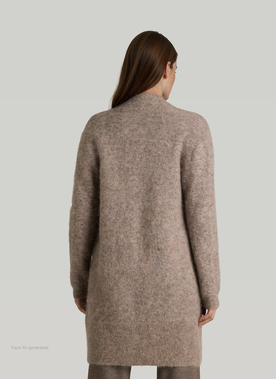 Strickjacke 1/1 Arm Taupe Grey Frontansicht
