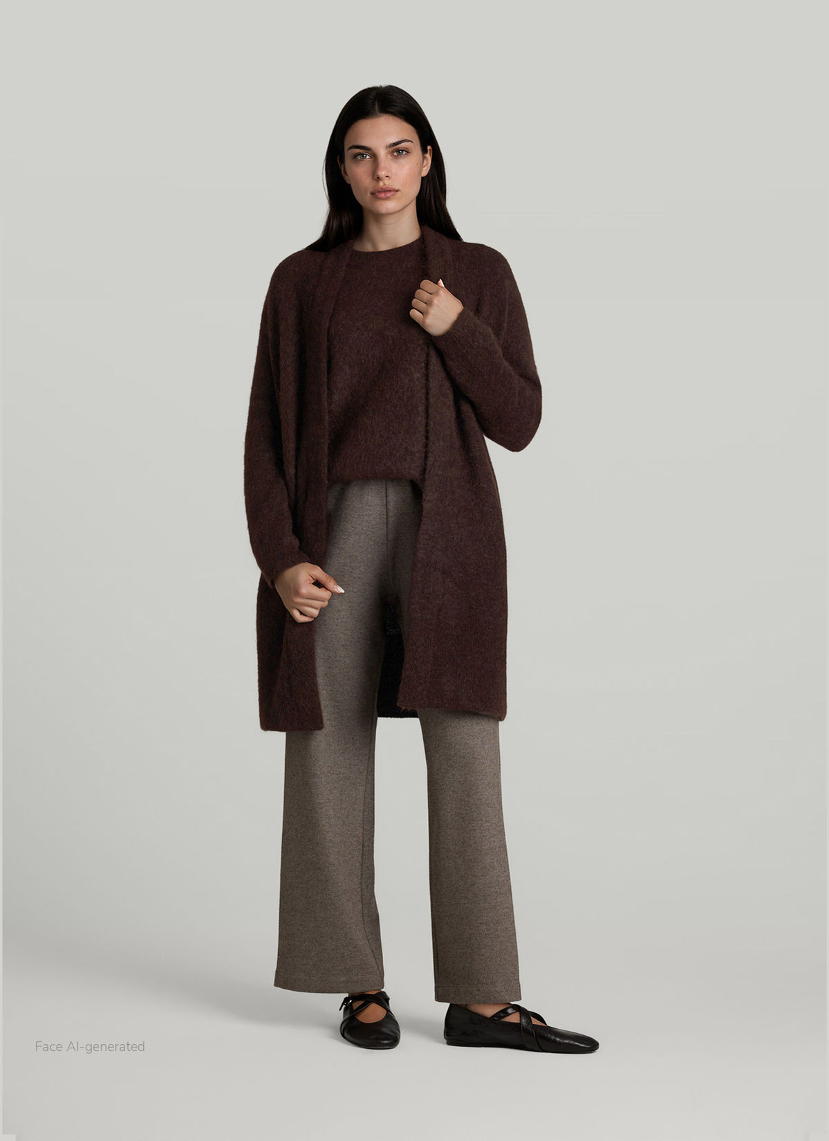 Strickjacke 1/1 Arm, Dark Coffee Detailansicht 2