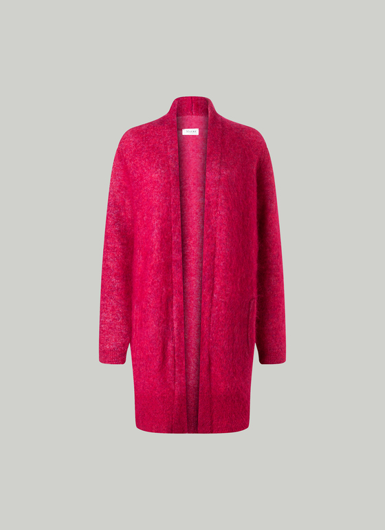 Strickjacke 1/1 Arm Peony Red Frontansicht