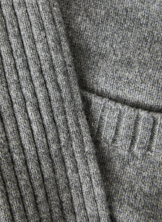 Strickjacke Schalkragen 1/1 Arm Granite Grey Frontansicht