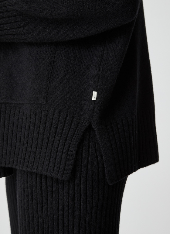 Strickjacke Schalkragen 1/1 Arm Black Frontansicht
