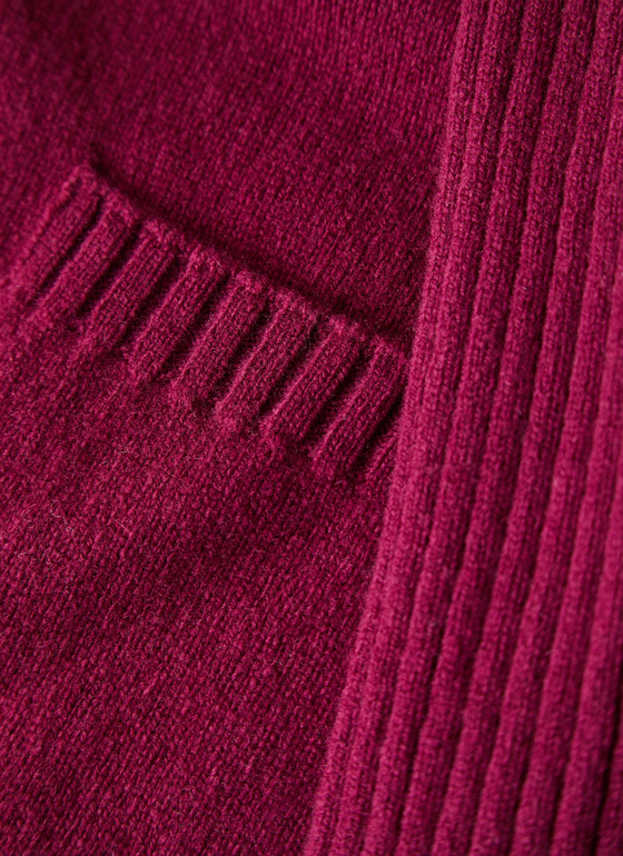 Strickjacke Schalkragen 1/1 Arm Bordeaux Frontansicht