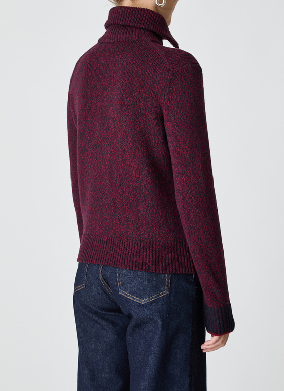 Strickjacke Zip 1/1 Arm Oxid Red Frontansicht