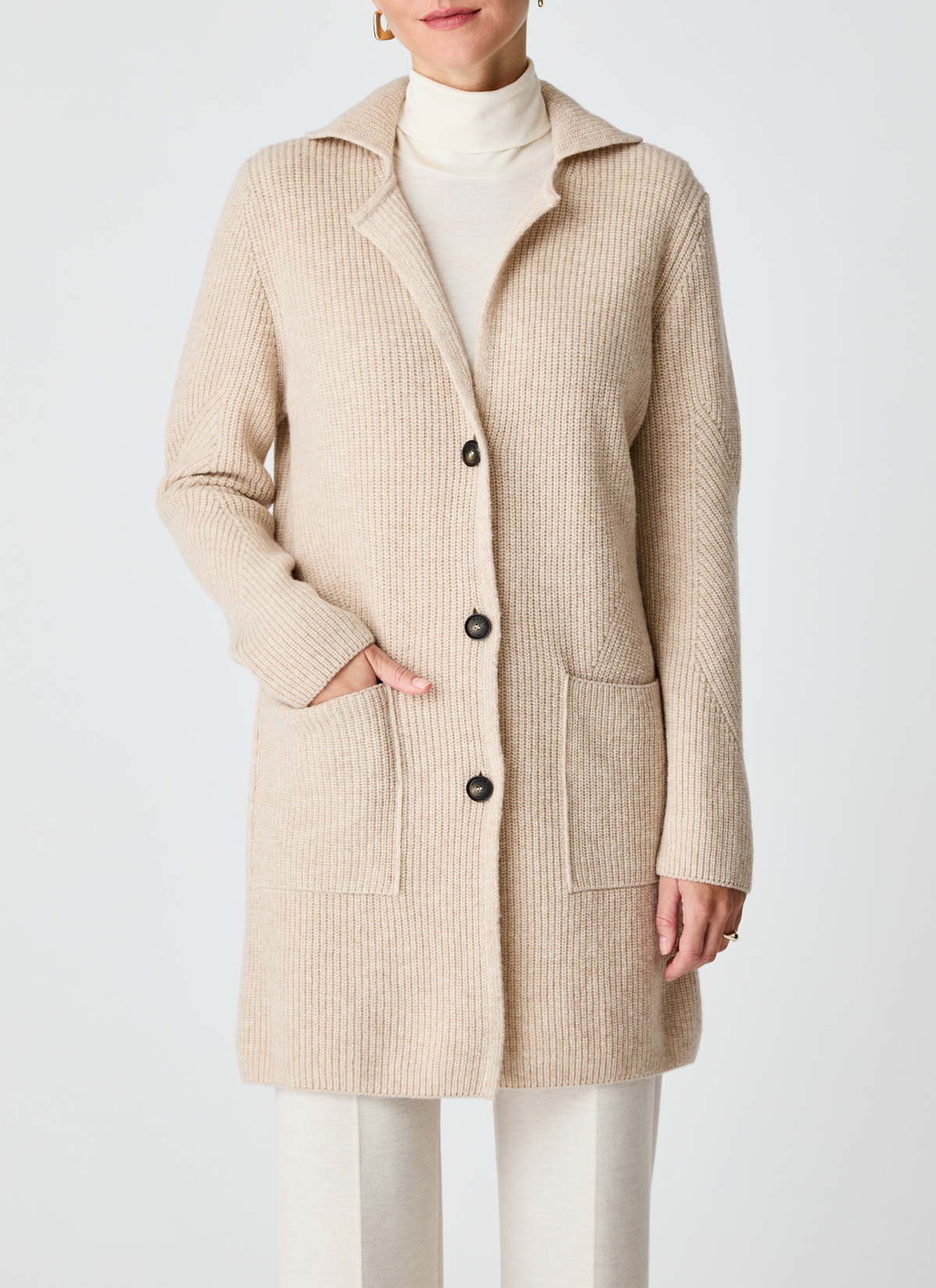 Strickjacke 1/1 Arm, British Tea Frontansicht