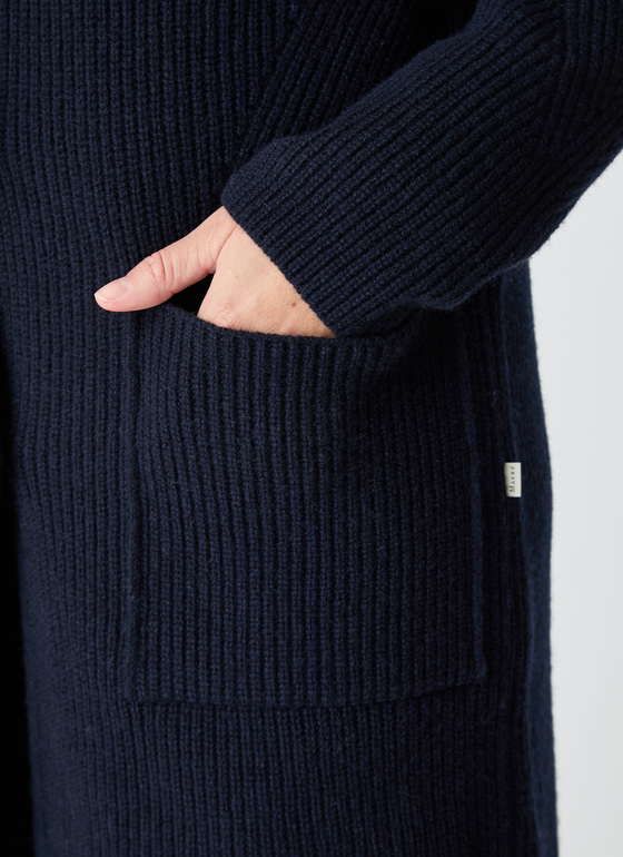 Strickjacke 1/1 Arm Navy Frontansicht