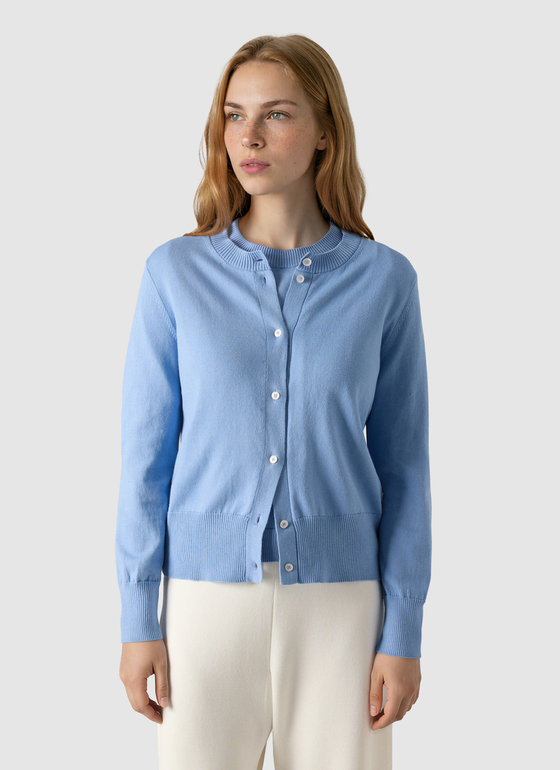 Strickjacke Schalkragen 1/1 Arm Endless Sky Frontansicht