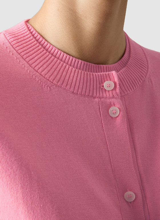 Strickjacke Schalkragen 1/1 Arm Chateau Rose Frontansicht