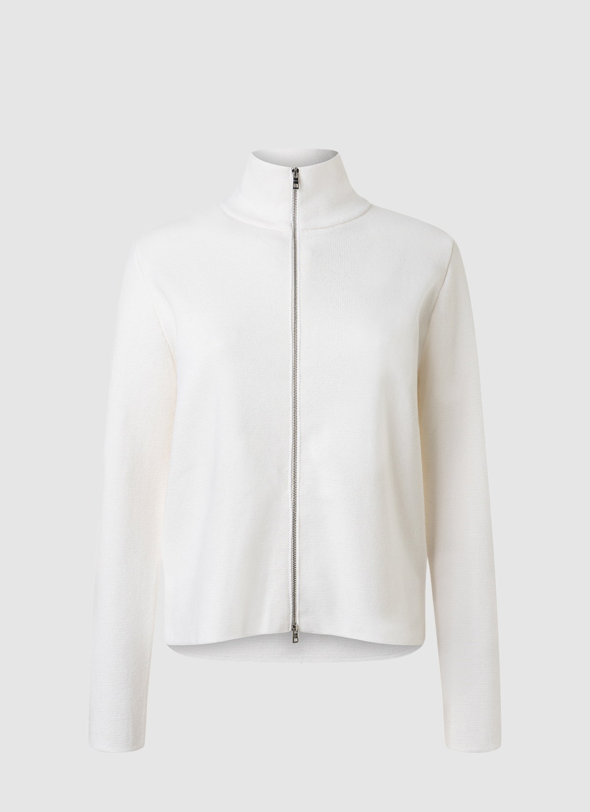 Strickjacke Zip 1/1 Arm, New White 