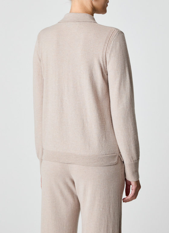 Strickjacke Knopf 1/1 Arm British Tea Frontansicht