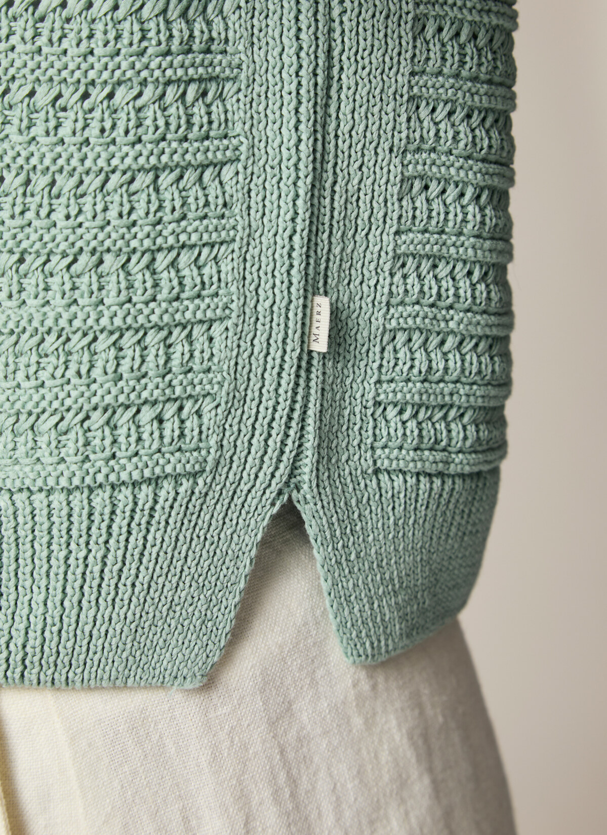 Strickjacke Knopf 1/1 Arm, Light Aqua Detailansicht 2