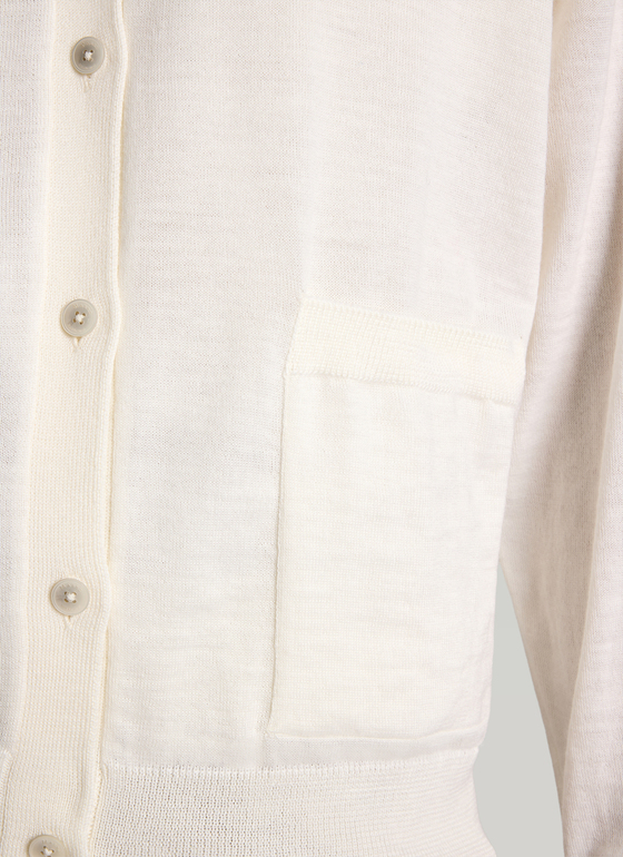 Strick Cardigan 1/1 Arm New White Frontansicht