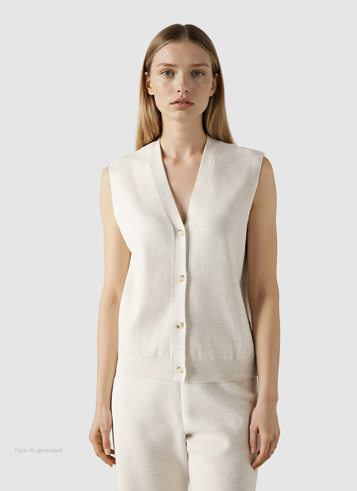 Weste, Off White Frontansicht