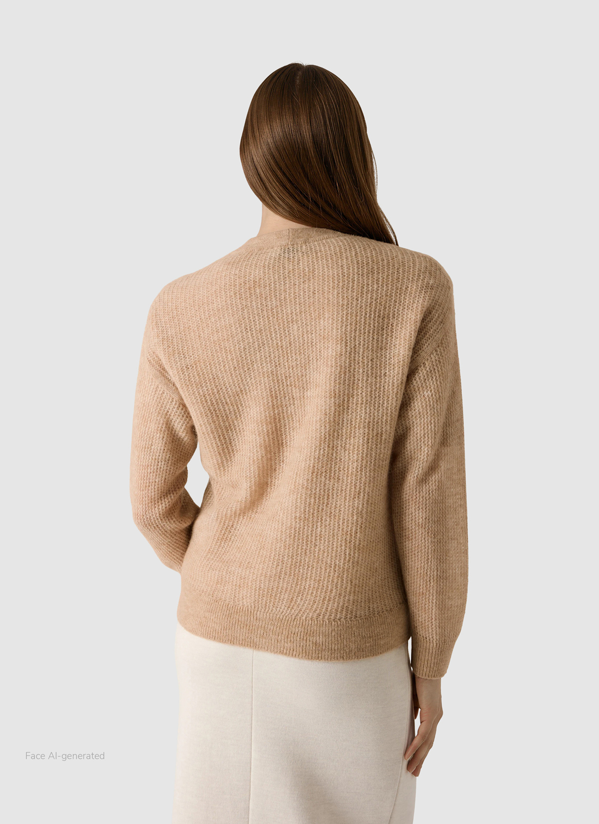 Strick Cardigan 1/1 Arm, Sesame Rückansicht