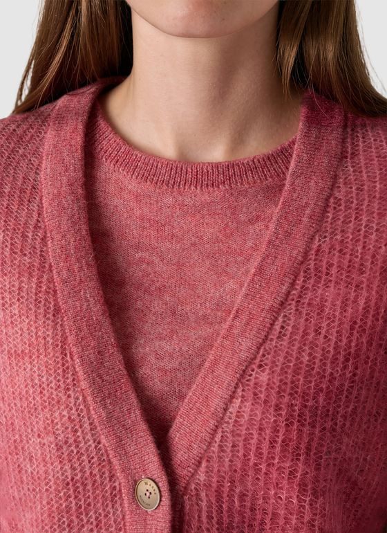 Strick Cardigan 1/1 Arm Desert Rose Frontansicht