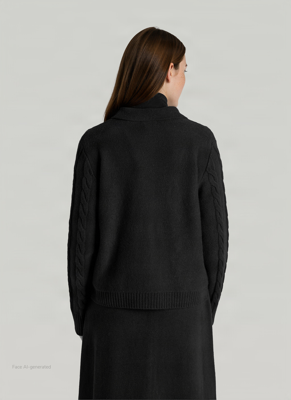 Strickjacke 1/1 Arm, Black Rückansicht