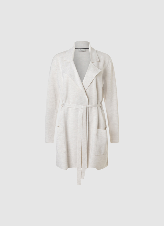 Strickjacke 1/1 Arm Off White Frontansicht