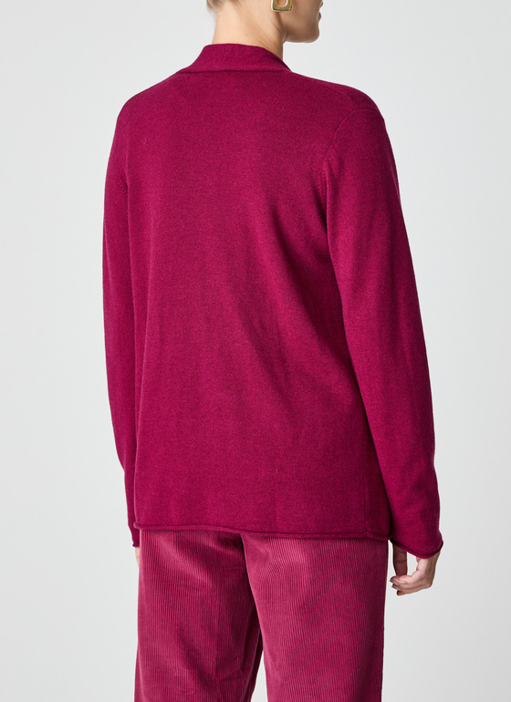 Strickjacke 1/1 Arm Bordeaux Frontansicht