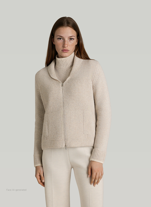 Strickjacke Zip 1/1 Arm width=