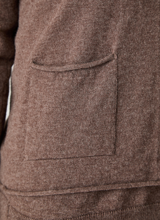 Strickjacke Knopf 1/1 Arm Hardwood Frontansicht