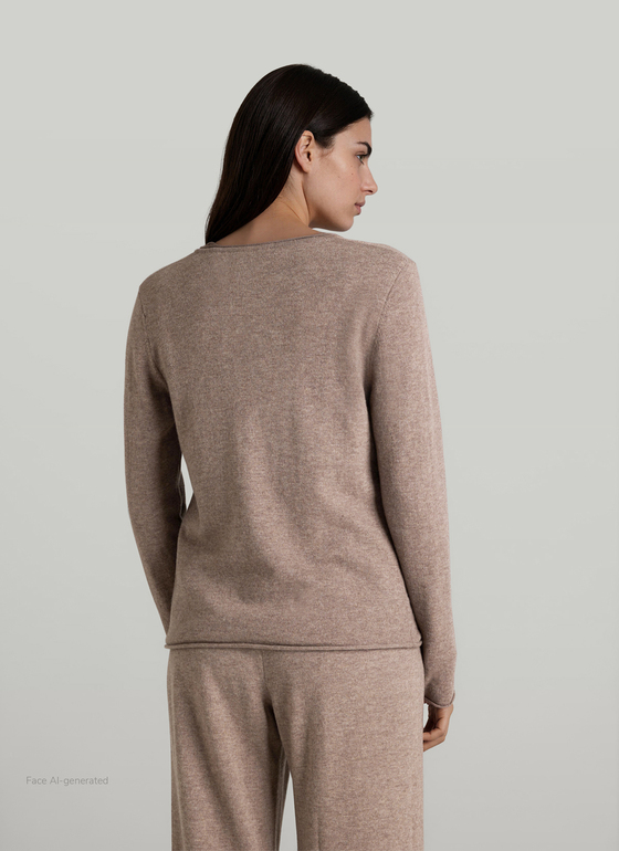 Strickjacke 1/1 Arm Taupe Grey Frontansicht