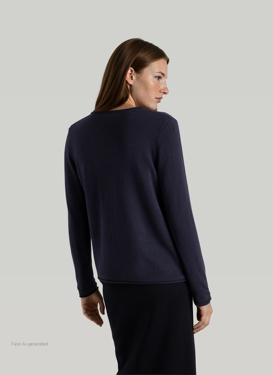 Strickjacke 1/1 Arm Navy Frontansicht