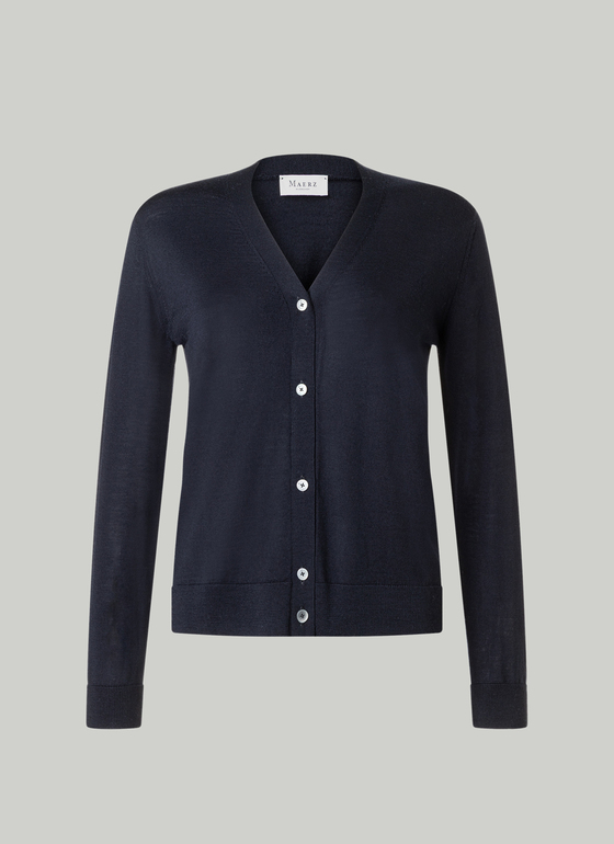Strickjacke 1/1 Arm Navy Frontansicht