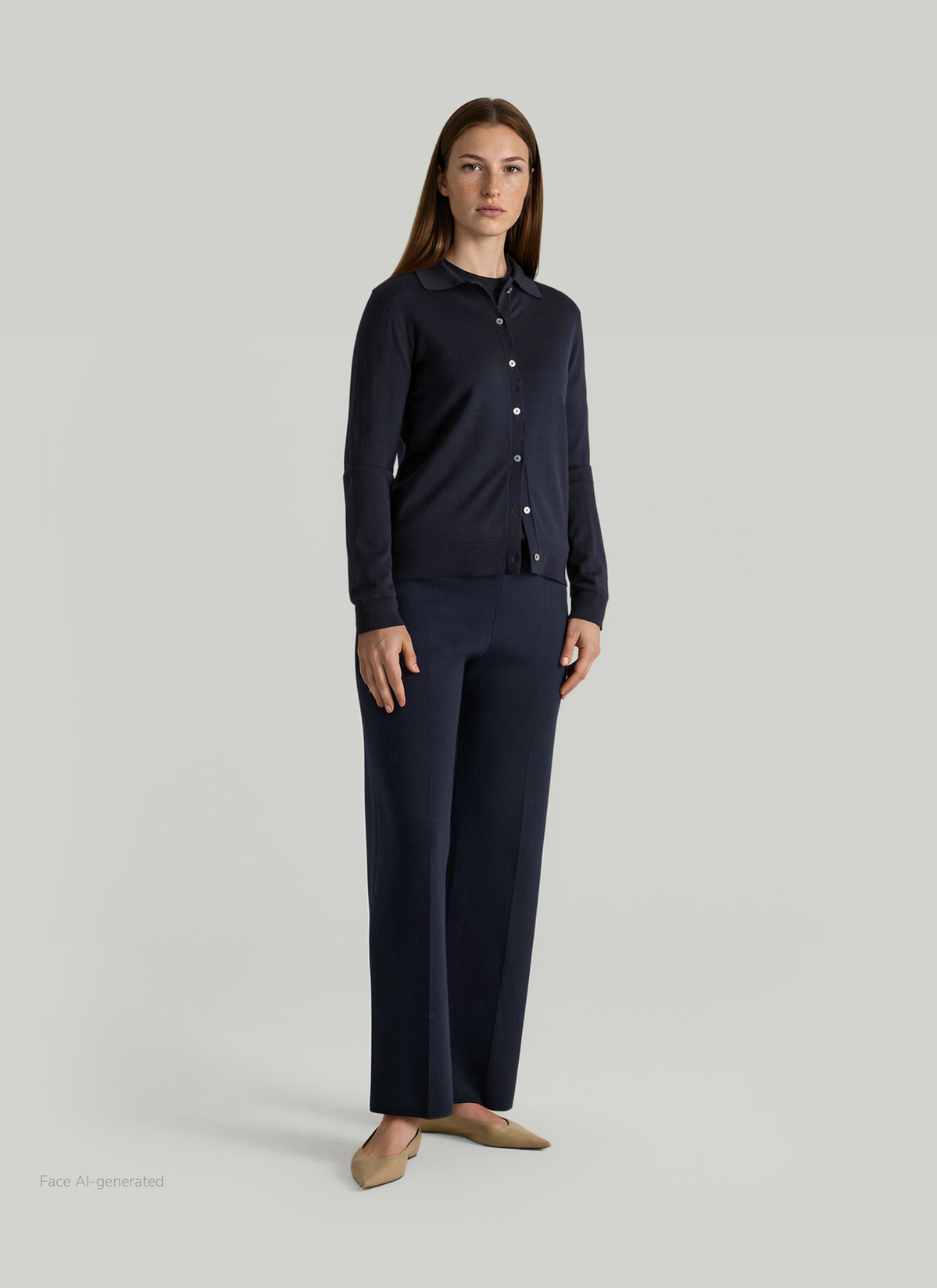 Strickjacke Knopf 1/1 Arm, Navy Detailansicht 2