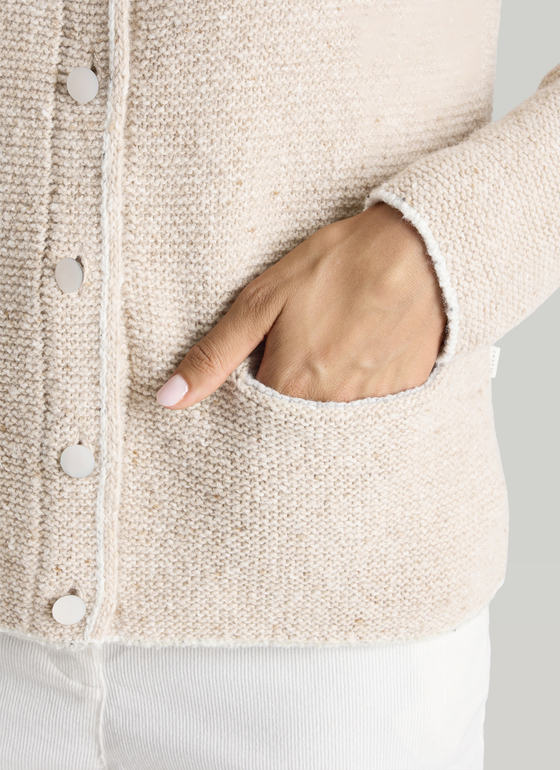 Strickjacke 1/1 Arm Frosted Dune Frontansicht