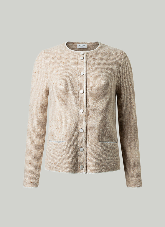 Strickjacke 1/1 Arm Frosted Dune Frontansicht