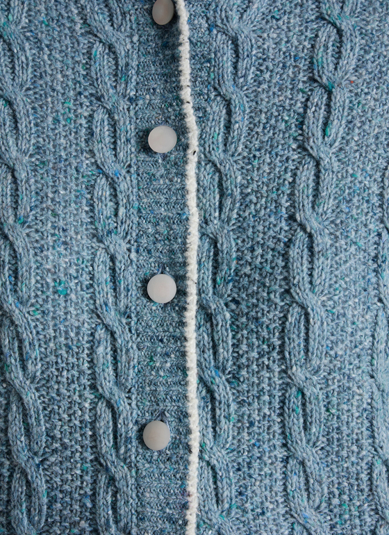 Strickjacke Knopf 1/1 Arm Dutch Blue Frontansicht