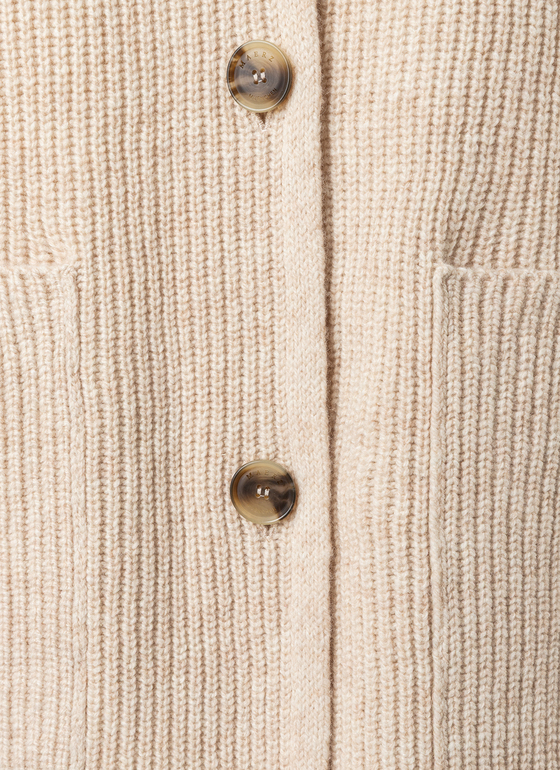 Strickjacke 1/1 Arm Frosted Dune Frontansicht