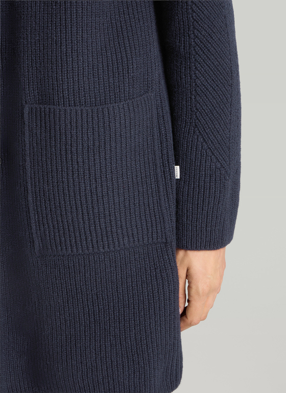 Strickjacke 1/1 Arm Navy Frontansicht