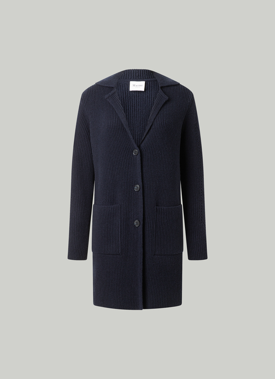 Strickjacke 1/1 Arm Navy Frontansicht