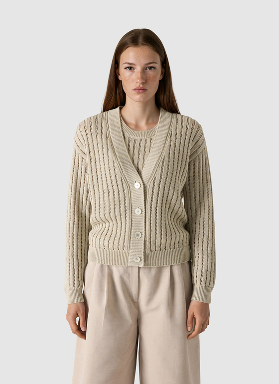 Strick Cardigan 1/1 Arm Beach Frontansicht